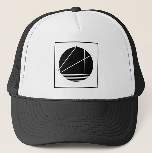 Abstract Circle Trucker Hat Mesh Foam Snap Back Hat