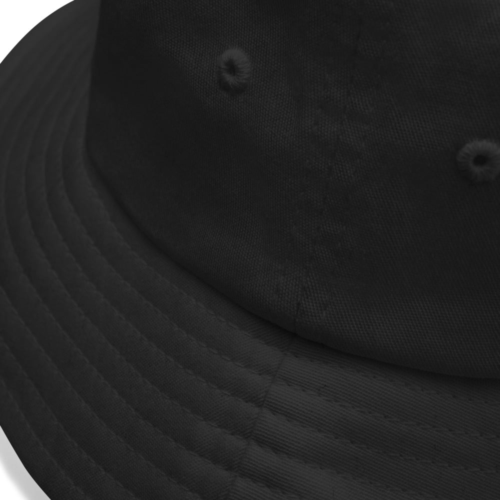 Abstract Circle Black Bucket Hat