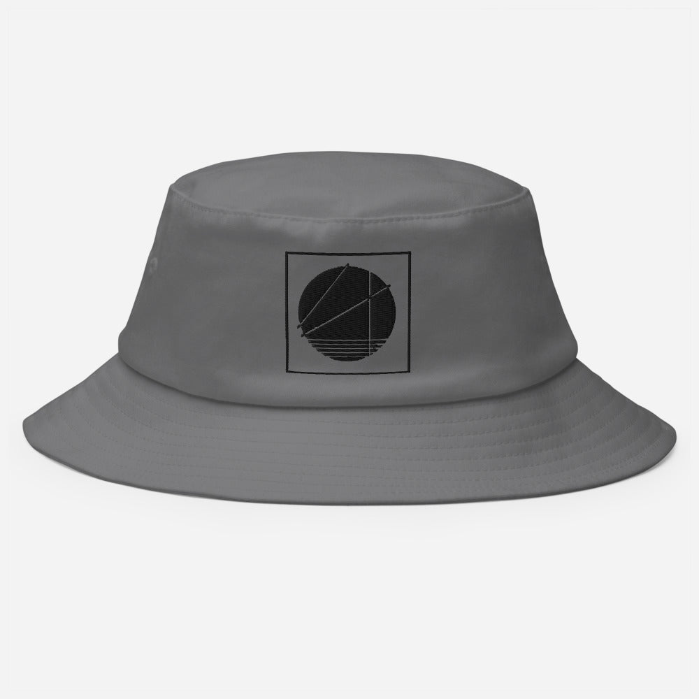 Abstract Circle Black Bucket Hat