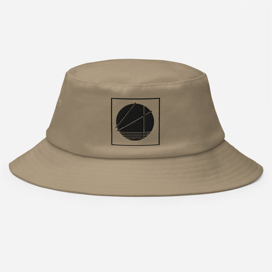 Abstract Circle Black Bucket Hat