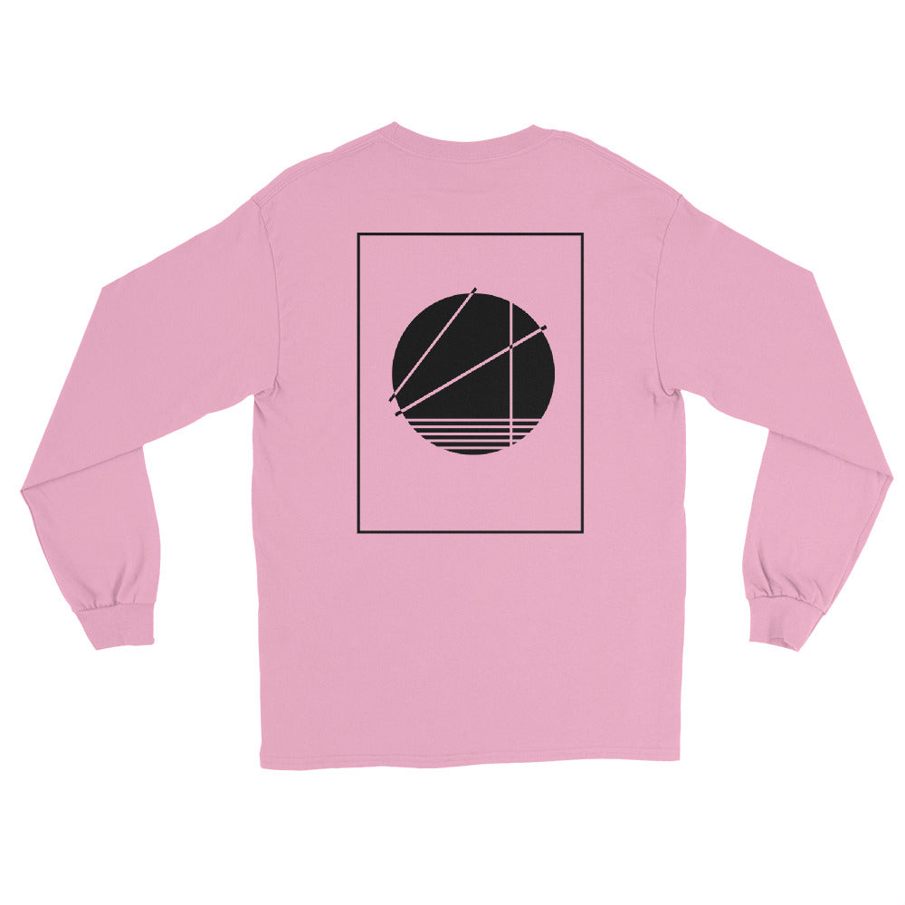 Abstract Circle Black Long Sleeve Shirt