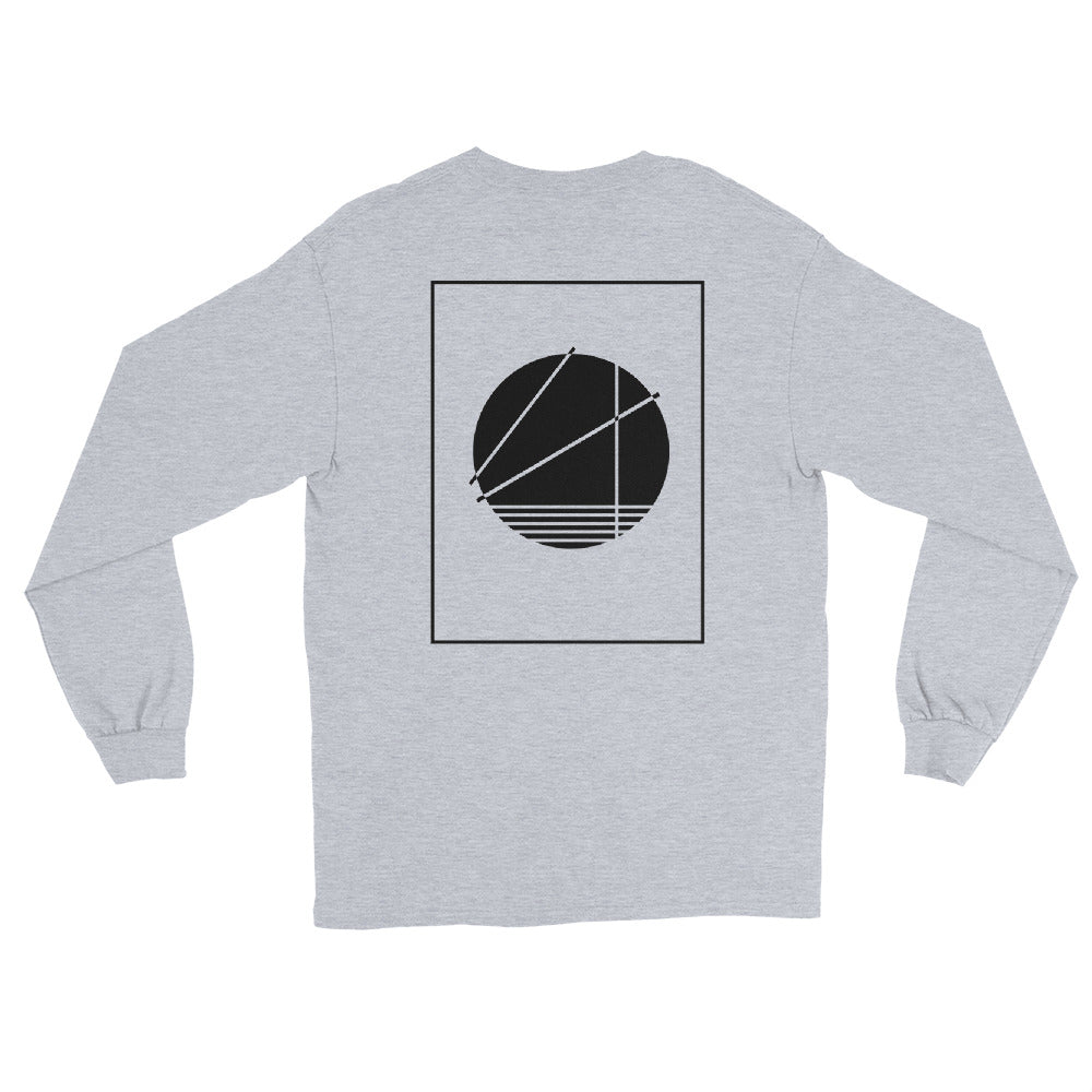 Abstract Circle Black Long Sleeve Shirt