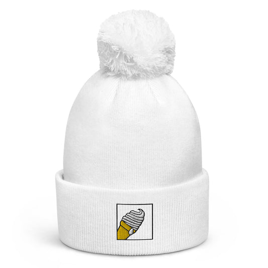 Ice Cream Pom Pom Skull Cap Beanie