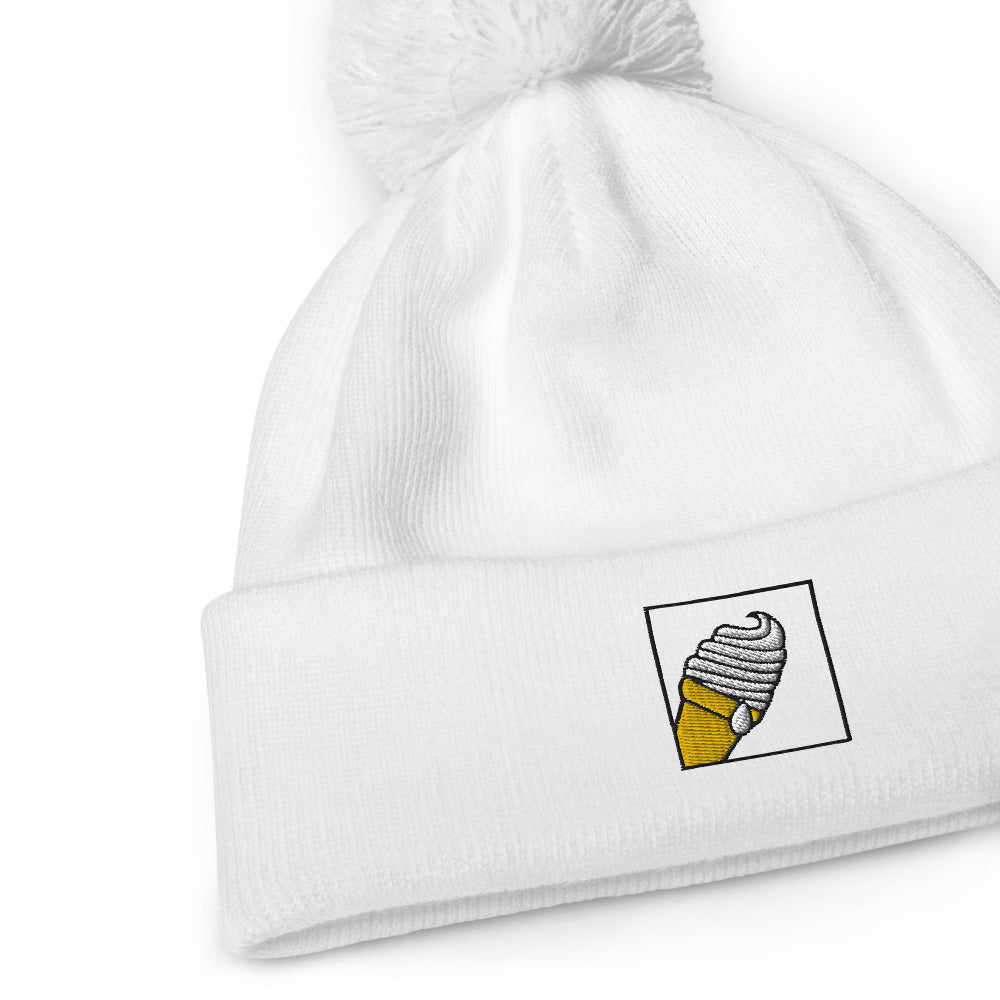 Ice Cream Pom Pom Skull Cap Beanie