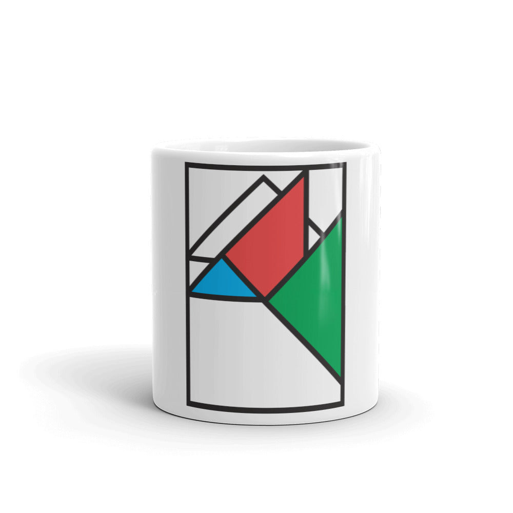 Geometric Shapes White glossy mug