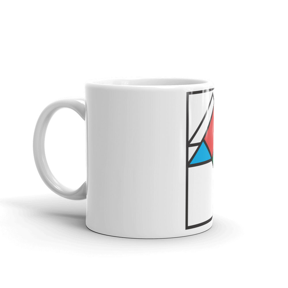 Geometric Shapes White glossy mug