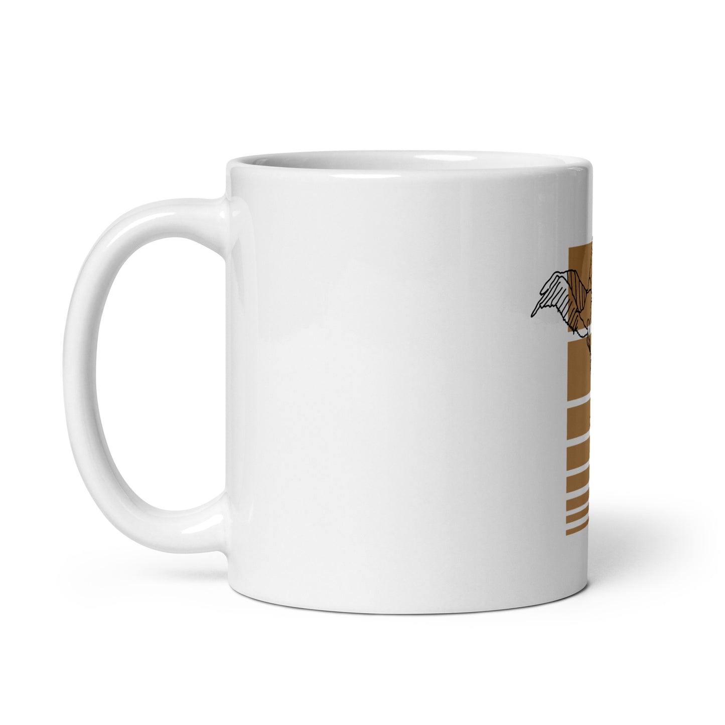 Dancing Cranes White Glossy Mug