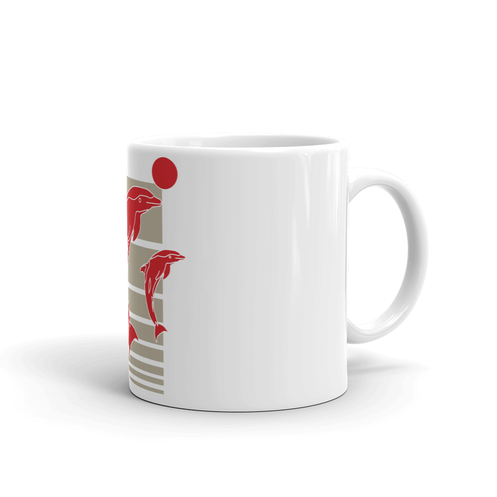 Dancing Dolphins White Glossy Mug