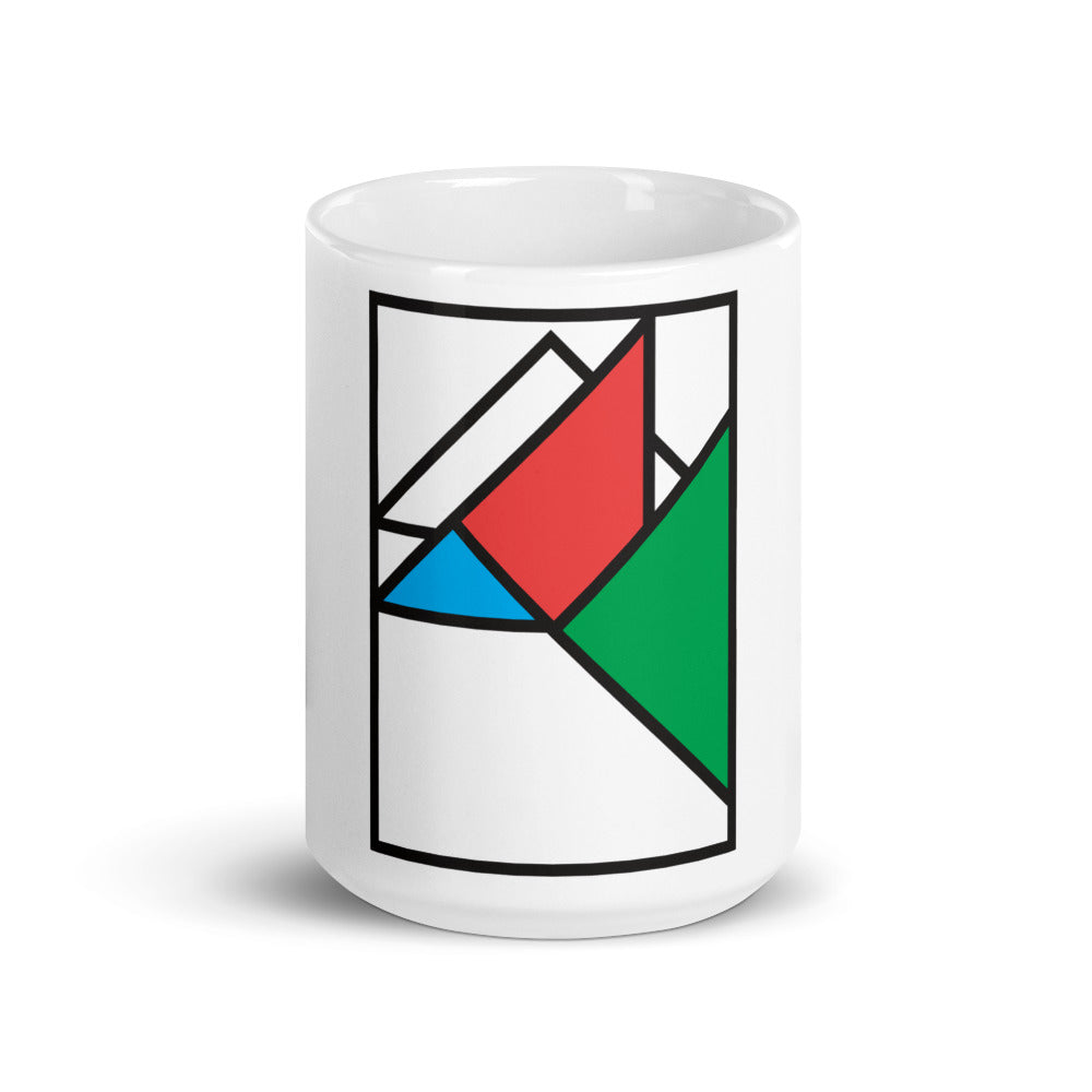 Geometric Shapes White glossy mug