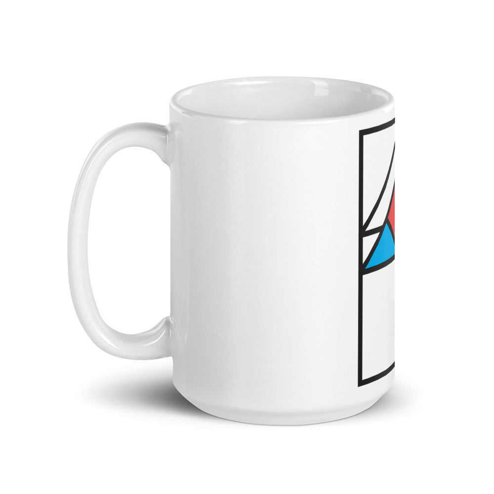 Geometric Shapes White glossy mug