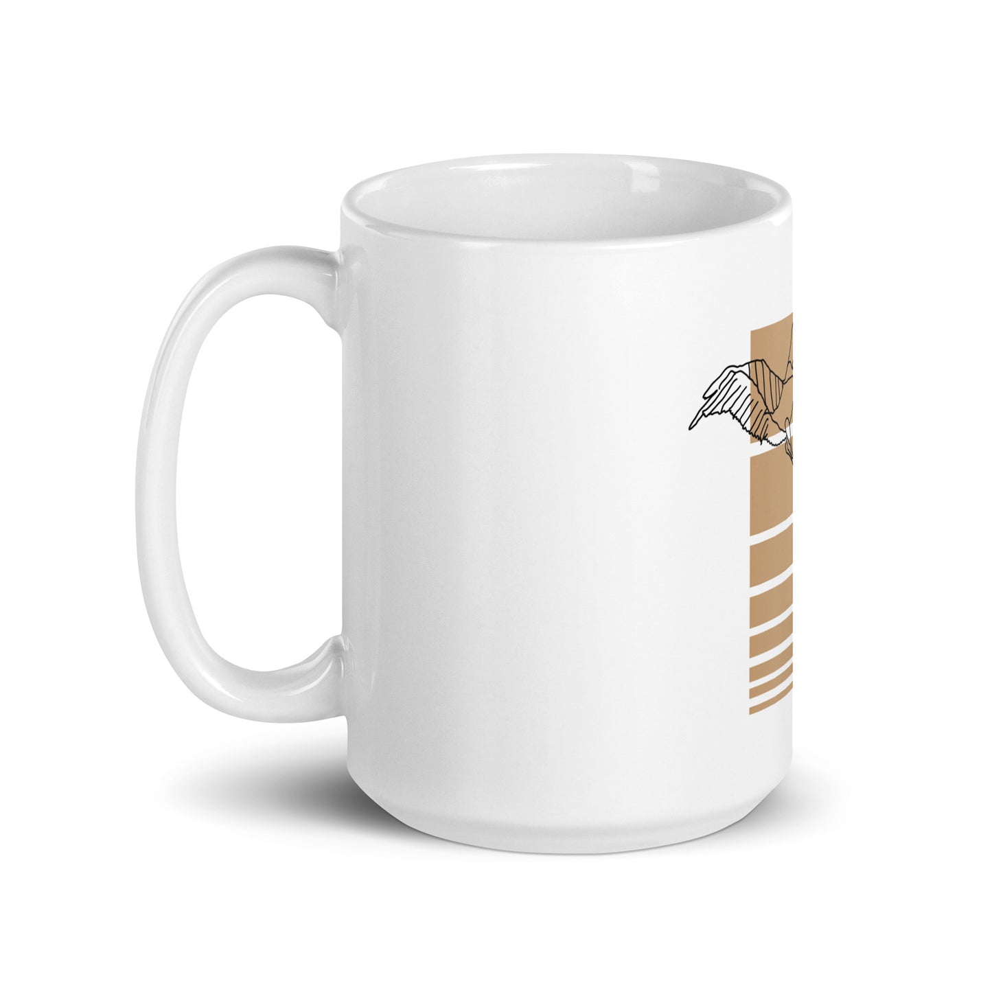 Dancing Cranes White Glossy Mug